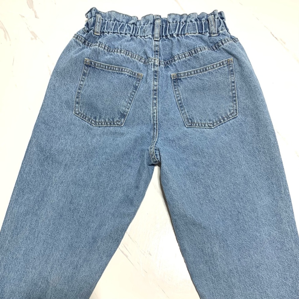 Bluenotes Like New Women’s Light Blue Wash High Rise Paperbag Straight Leg - Picture 6 of 14